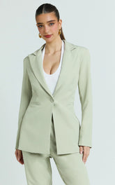 Single Breasted Blazer in Sage Green